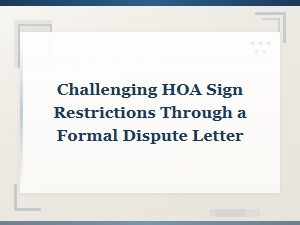 Hoa Sign Restriction Dispute Letter Template