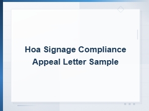 Writing an Hoa Signage Compliance Appeal Letter