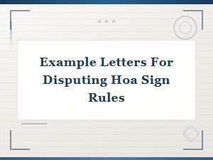 Sample Letters to Dispute Hoa Sign Restrictions